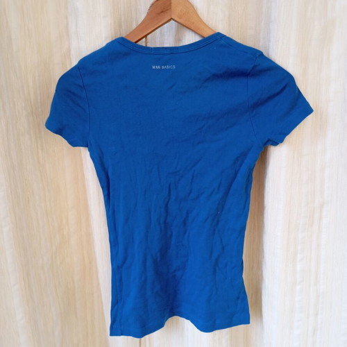 Mango Blue V-Neck Shirt like new, size M