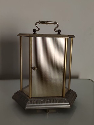 Vintage anniversary table clock with rotating pendulum (80s-90s)
