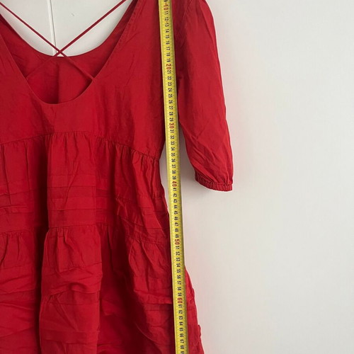 Mango flowy cotton dress used, size S, red