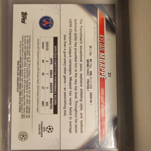 Kylian Mbappe Red Inferno Paris Saint-Germain collectible card like new