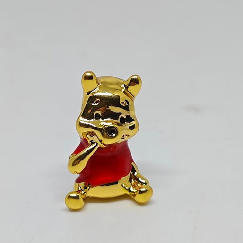 Disney Winnie the Pooh Charm pendant, like new, gold plated with red enamel