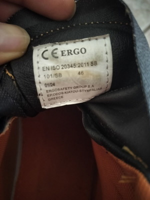 Ergo work boots size 46 like new, black