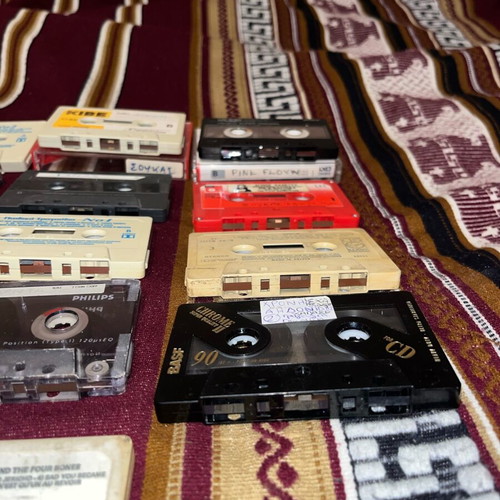 Collection of 18 used vintage cassette tapes with Pink Floyd and Chrome (Type II)