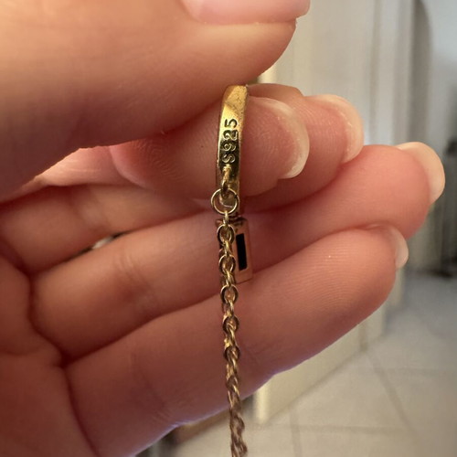 Hoop huggie earrings with black stone chain and strass, like new