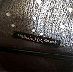 Nidodileda γκρι πλεκτό ζιβάγκο με κρόσια/ πουλόβερ/