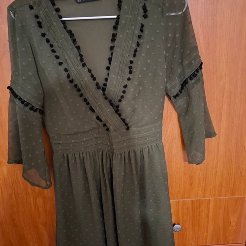 Zara mini dress like new, green and black