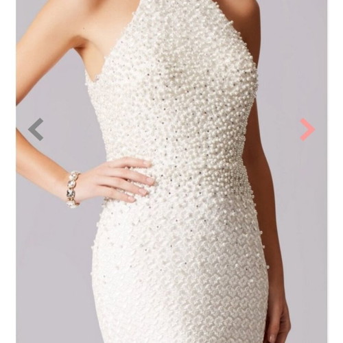 Mascara London ivory pearl lace wedding or evening dress size M new
