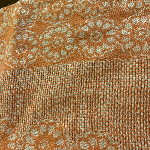 Linen tablecloth 1.40 x 1.45 m, terracotta color