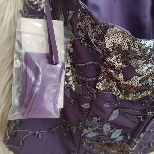 Purple high fashion corset-bustier new from muslin and lace
