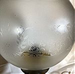  Λαμπατέρ Μπρούτζινο  Αντίκα αυθεντικό με ταγιαριστο κρύσταλλο με κομψά σχέδια περιμετρικά