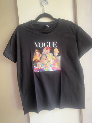 Vogue γυναικείο βαμβακερό t-shirt με στάμπα, φαρδιά γραμμή L-XL