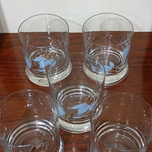 Vintage whiskey glasses like new, set of 5 pieces