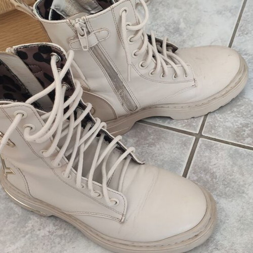 Replay girls' shoes No33 used, beige and white boots