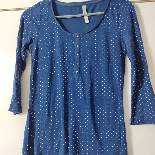 Stradivarius blouse used small blue with white dots