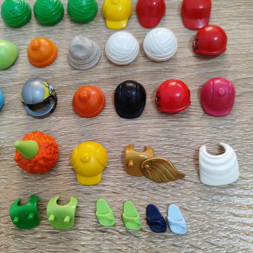 Playmobil accessories hats and crutches for figures used