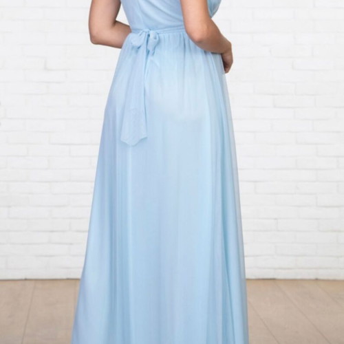 Maxi dress made of tulle with rhinestone belt, like new
