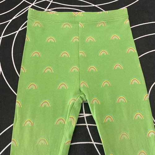 Baby leggings green with rainbow 18-24 months cotton like new