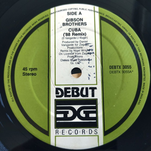 Gibson Brothers Cuba '88 Remix 12" Vinyl Maxi Single used