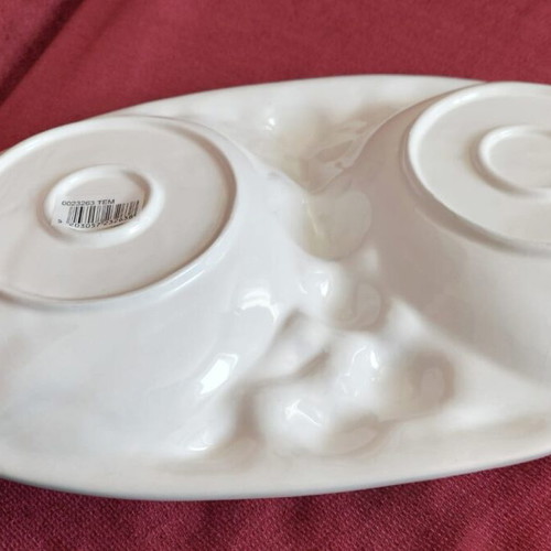 Porcelain serving platter new with summer seafood motifs