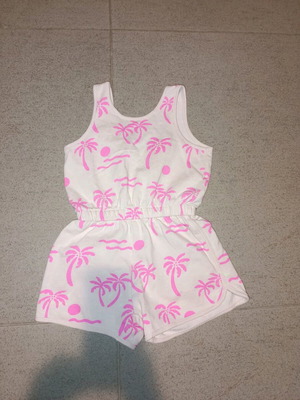 Φόρμα Zara 4-5 ετών ροζ με φουξ μοτίβα καλοκαιρινή σε άριστη κατάσταση