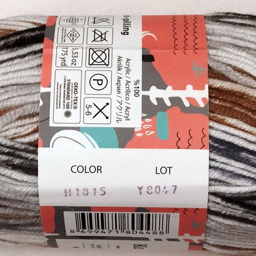 Kartopu No.1 Prints knitting yarn 5 strands, multicolor, pack of 5, new