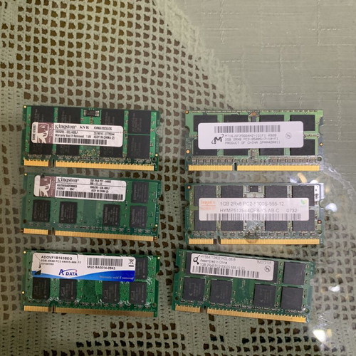 Laptop RAM SO-DIMM DDR2 and DDR3 used, set of 6 modules
