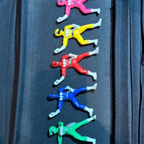 Power Rangers cake toppers used, set of 5 pieces 1999