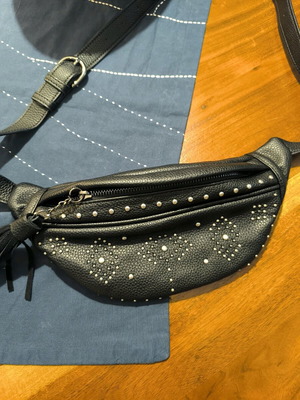 Pepe Jeans waist bag new, black with studs