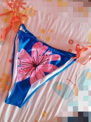 Shein Blue Floral Bikini Bottom XL new, multicolor