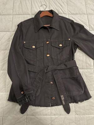 BSB μαύρο denim jacket με ζώνη σαν καινούργιο