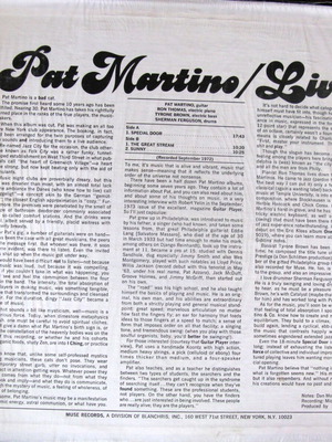 Pat Martino Live! LP σαν καινούργιο, Jazz, 1974 αυθεντική έκδοση