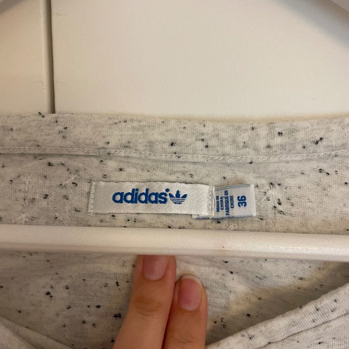 Adidas t-shirt used, grey, small with colorful print