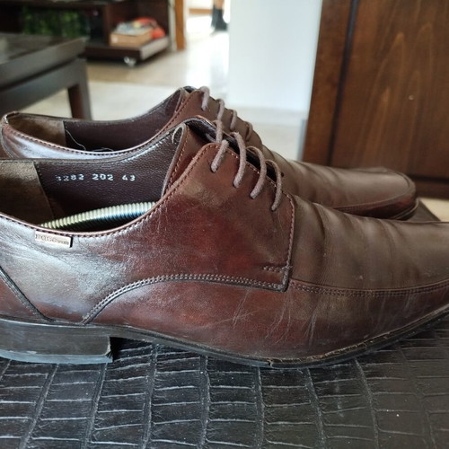 Hugo Boss men's leather lace-up shoes used, size 43, brown