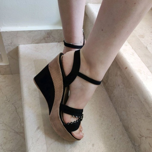 Women's platform with rhinestones 39