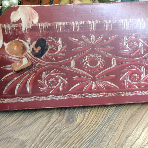 Walther Crystal Glas crystal platter like new with floral elements