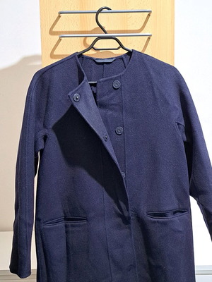 Massimo Dutti Wool Coat with Buttons Size S New Dark Blue