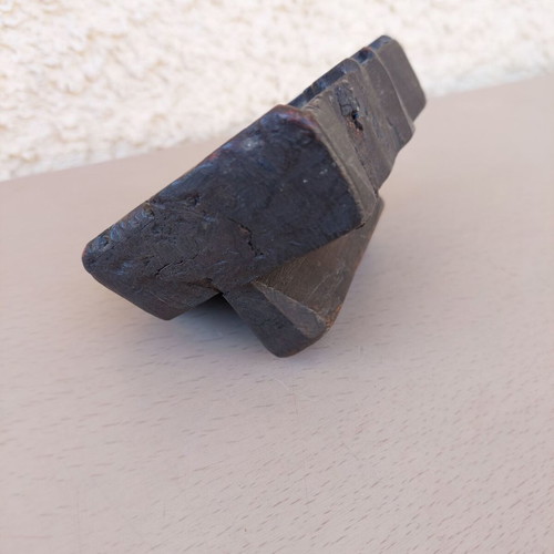 Vintage wooden carved fabric printing stamp used
