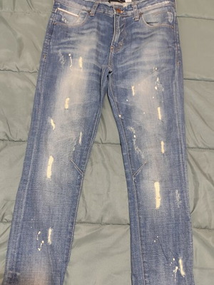 Bershka Distressed Jeans Women Size 34 Like New Blue