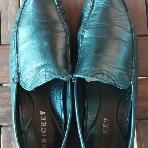 Kricket men's leather loafers black EU 45 used with box