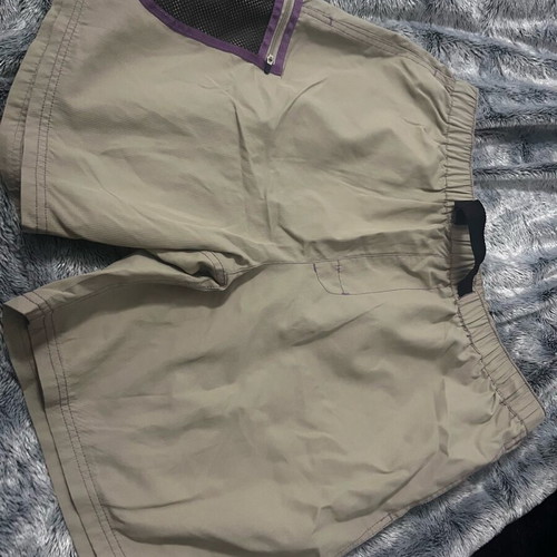 Huf Swim short running like new, size M-L, beige and purple