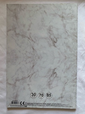 Marble notebook white with lines new
