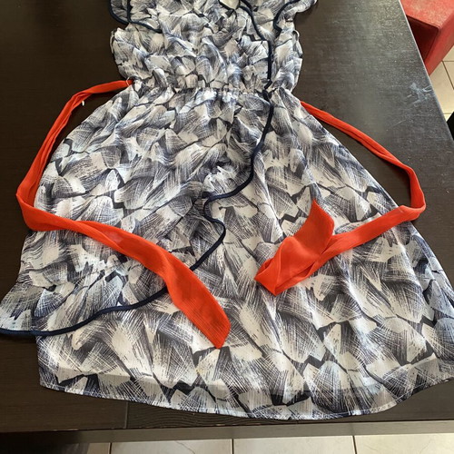 H&M women's dress medium, white and blue