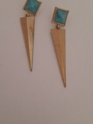 Earrings used, blue and gold