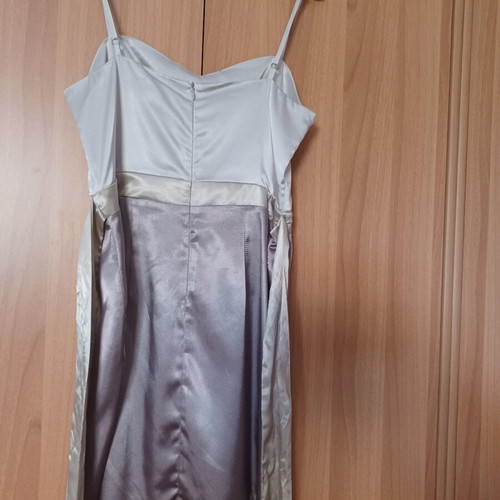 Catwalk Raxevsky Satin Mini Dress new, gray and beige, size XL