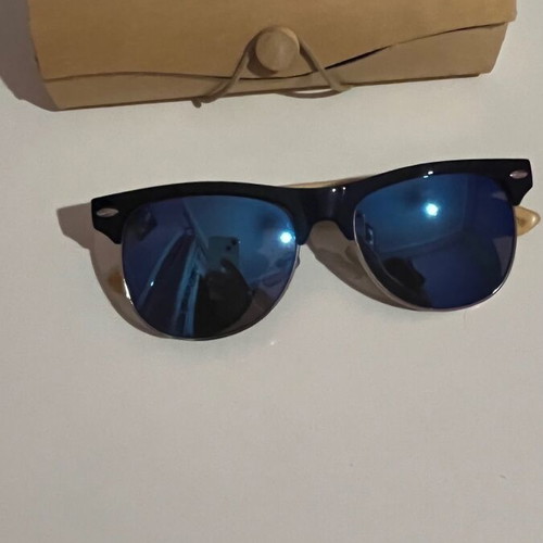 Vaganza sunglasses used, blue with wood effect