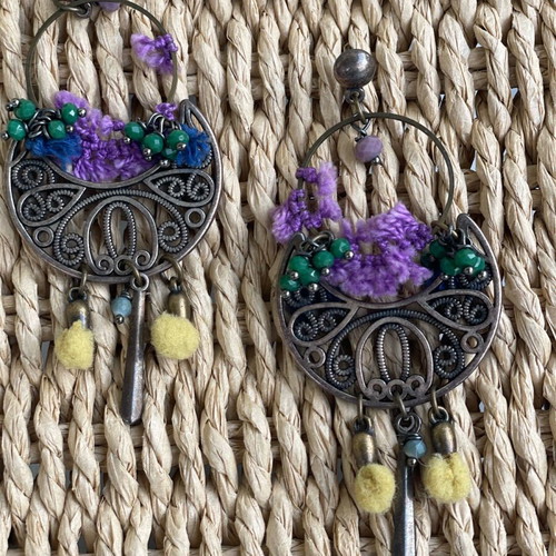 Long silver earrings used