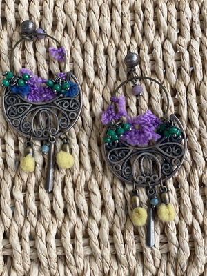Long silver earrings used