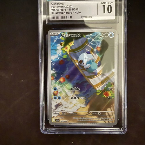 Pokemon Oshawott White Flare Illustration Rare #105 CGC 10 Gem Mint