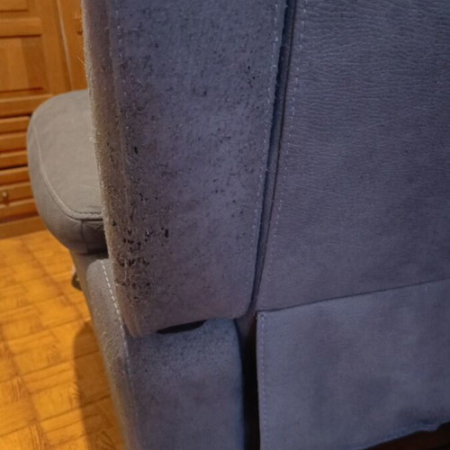 Three-seater sofa and armchair used