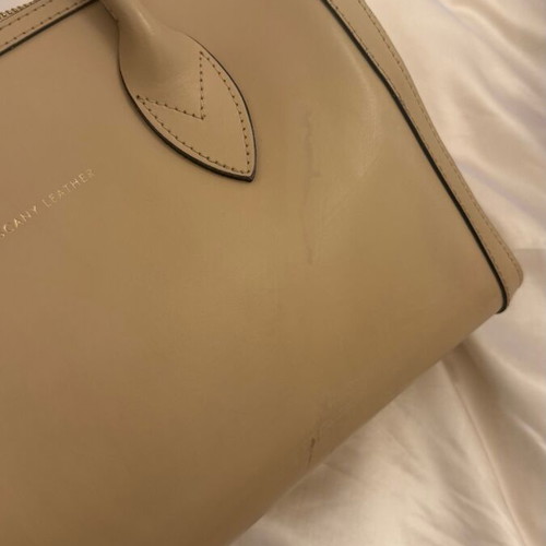 Tuscany Leather handbag used, beige leather